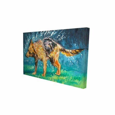 BEGIN HOME DECOR 20 x 30 in. Spin-Dry Wet German Shepherd-Print on Canvas 2080-2030-AN382